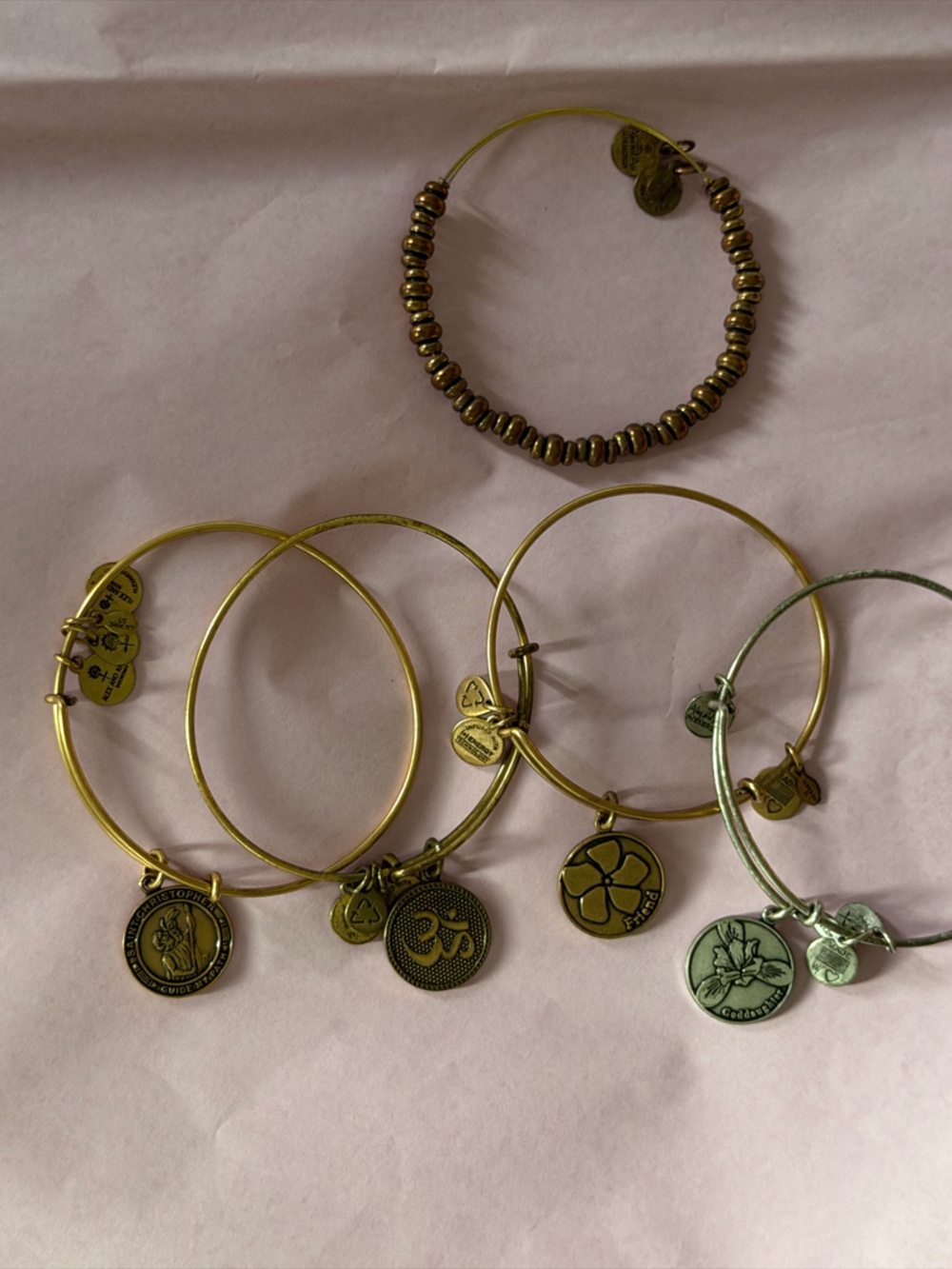 ALEX AND ANI Bracelet Lot of 5 Gold Silver Retired Charm Bangles